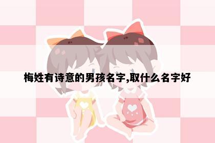 梅姓有诗意的男孩名字,取什么名字好