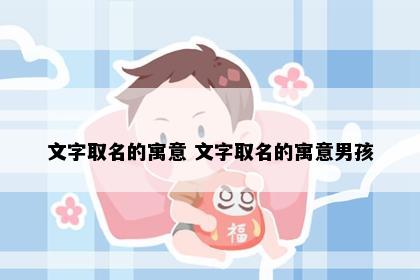 文字取名的寓意 文字取名的寓意男孩